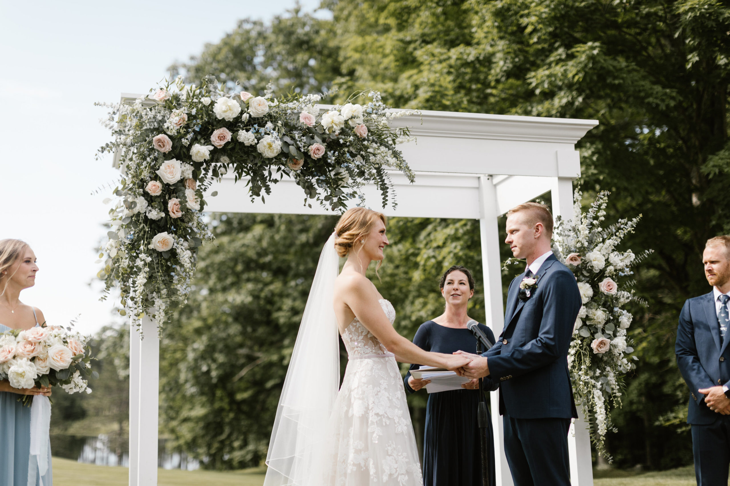 wedding officiant leads a wedding ceremony